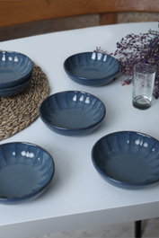 Hermia Juego de 6 Cuencos para Aperitivos Azul Oscuro